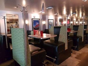 booth seating at Veggie Galaxy in Cambridge