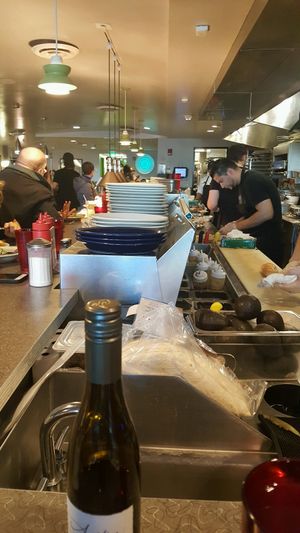 nous sommes au comptoir at Veggie Galaxy in Cambridge