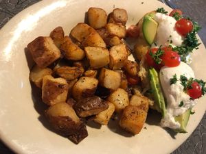 Vegetarian eggs Benedict  at Veggie Galaxy in Cambridge