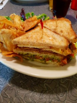 Her Majesty "The Club Sandwich" at Veggie Galaxy in Cambridge