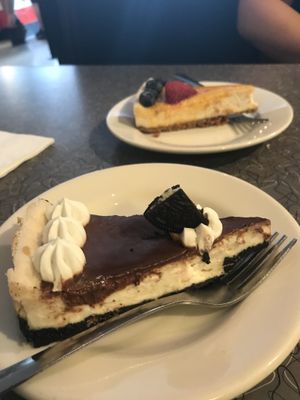 Oreo cheese cake and NY cheese cake at Veggie Galaxy in Cambridge