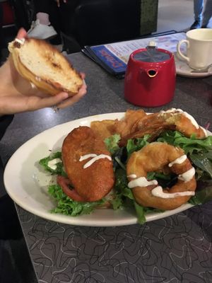 Buffalo chikin at Veggie Galaxy in Cambridge