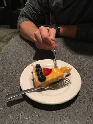 NY style cheesecake with fresh berries  at Veggie Galaxy in Cambridge