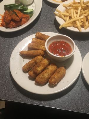 Vegan mozz sticks at Veggie Galaxy in Cambridge
