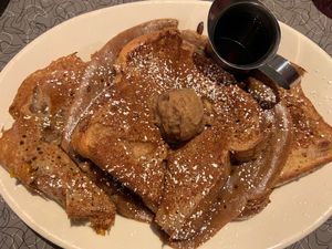 French toast. Leftovers good cold the next morning.  at Veggie Galaxy in Cambridge