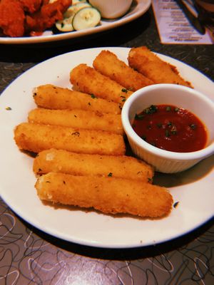 Vegan mozzarella sticks  at Veggie Galaxy in Cambridge