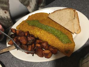 Green street omelette veganized at Veggie Galaxy in Cambridge