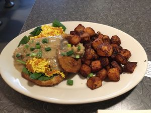 Vegan southern Benedict  at Veggie Galaxy in Cambridge