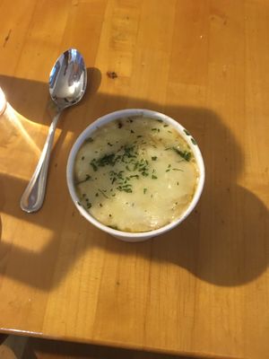 French onion soup vegan! at Veggie Galaxy in Cambridge