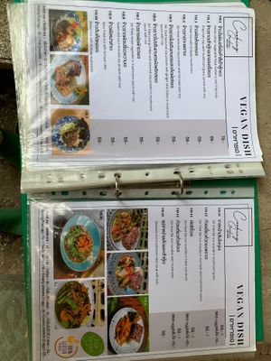 Just an update to the vegan menu:  they survived the flood of 2024 and are still here as of March 2026.  Still worth a trip from Chiang Rai! at Cooking Garden Cafe & Eatery in Mae Sai
