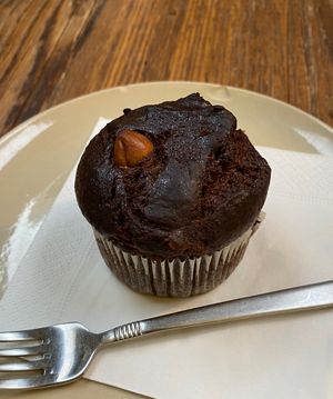 Banana cake with cacao  at Ex Machina in Nyon