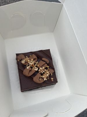 Vegan brownie   at Det Goda Bruket in Matfors