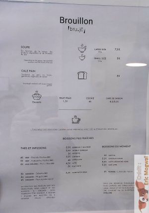 Menu at Brouillon in Paris