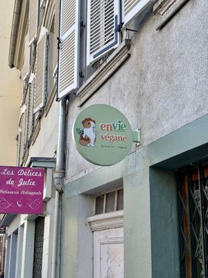 The logo  at Envie Végane in Strasbourg