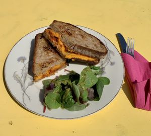Vegan kimchi grilled cheese sandwich   at Peach in Amsterdam