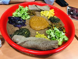 Vegan plate for 2   at Asmara in Lyon