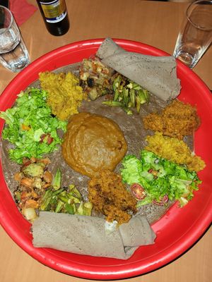 Vegan mixed plate at Asmara in Lyon