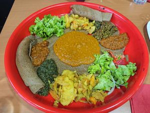 Mixed vegetable plate at Asmara in Lyon