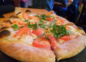 Love the cashew cheeses on the margarita pizza at Mohawk Bend in Los Angeles