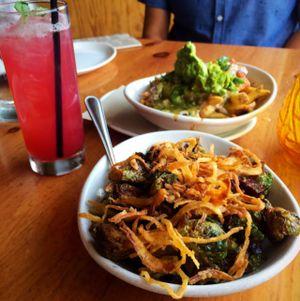 loved the crispy Brussel sprouts with pear, beets and crispy onion at Mohawk Bend in Los Angeles