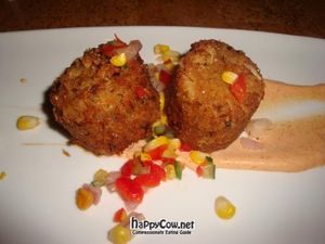 hearts of palm 'crab cakes' at Mohawk Bend in Los Angeles