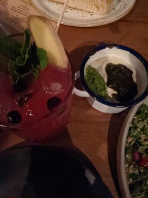 Delicious tahini sauce at Night Kitchen in Berlin