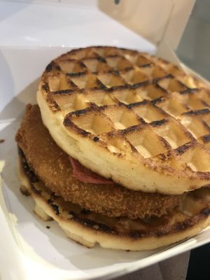 Waffle chicken $10 at Lord of the Fries - Melbourne Central in Melbourne