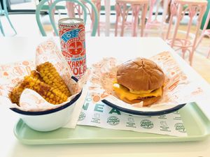 Smash daddy and corn ribs  at Neat Burger - Bishopsgate in London