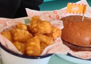 Neat burger and tater tots. at Neat Burger - Bishopsgate in London