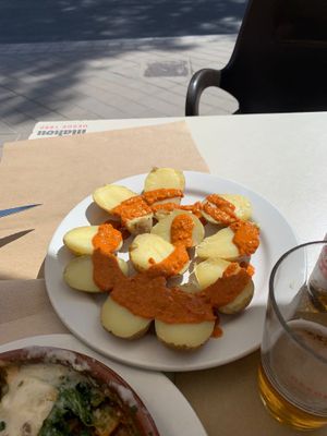 Papas con mojo at Hostel La Pedriza in Manzanares El Real