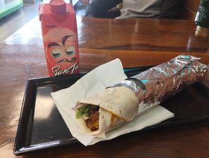 Lahmacun with falafel... Sooo good at Veganland - Porz in Cologne