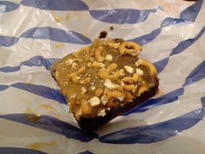 Salted caramel pretzel brownie at The Polka Dot Bakery in East London