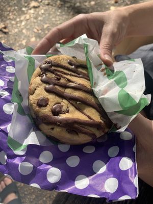 Chocolate-stuffed cookie  at The Polka Dot Bakery in East London