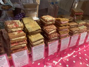 Selection of cookie sandwiches   at The Polka Dot Bakery in East London
