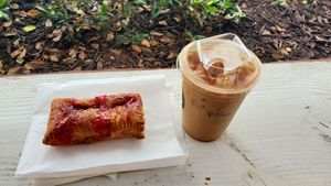 vegan poptart & pumpkin spice latte! so good at Pump Coffee in San Diego