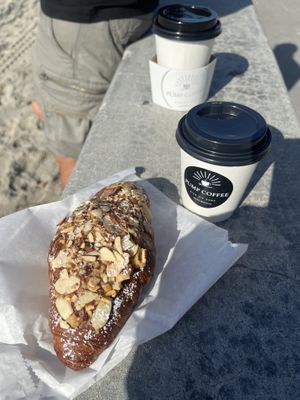 Vegan Croissant & Flat White with oat milk 😍  at Pump Coffee in San Diego