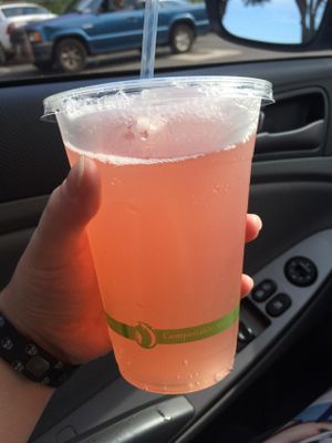 Yum! Ginger lime/Passionfruit something mixed together. Kombucha flavours of the day. at Maui Kombucha in Haiku