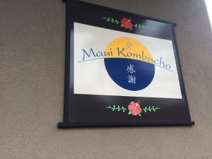Cute little sign out front. at Maui Kombucha in Haiku