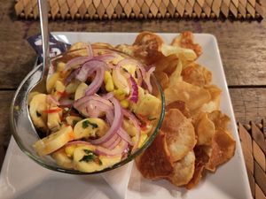 Banana ceviche at Vinicius in Paraty