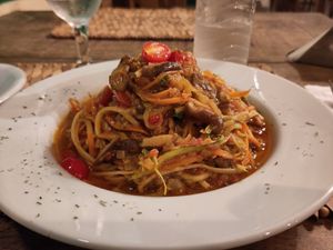 Heart of palm spaghetti at Vinicius in Paraty