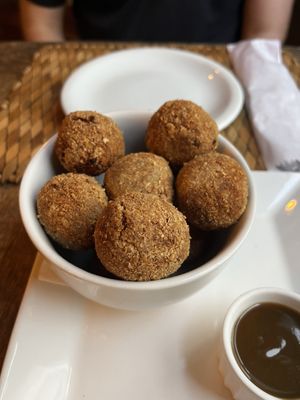 Lentils and spices balls - really good!  at Vinicius in Paraty