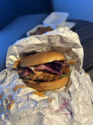 Nashville hot chick'n sandwich at Smash Me Baby - Takeout & Delivery  in Las Vegas