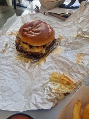 Mushroom beef burger at Smash Me Baby - Takeout & Delivery  in Las Vegas