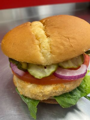 Vegan Chicken Burger  at MAC Pizza & Wings in Phillipsburg