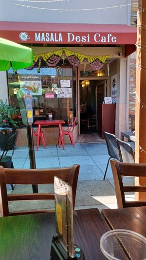 Outdoor seating. If you don't find parking right away, just go around the block. at Masala Desi Cafe in Burlingame