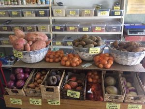 Some of the organic root vegetables, nuts, seeds, grains and beans available at Elwood Organic at Elwood Organic in Elwood