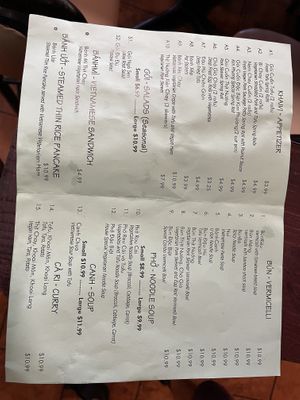 Menu  at Kim Phuong Vegetarian Delight in Renton