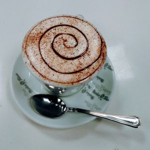 Art cappuccino with sot milk at Tre Sorelle in Ravenna