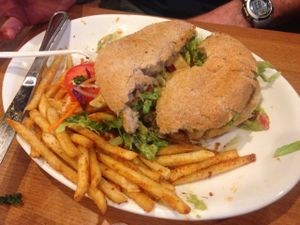make-your-own burger with fries at Native Foods - Wicker Park in Chicago