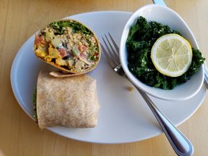 Cauliflower Chickpea Shawarma Wrap with Steamed Kale at Native Foods - Wicker Park in Chicago
